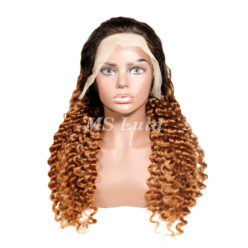 #1B/30 Color 13x4 Deep Wave Lace Front Wigs - 图片 2